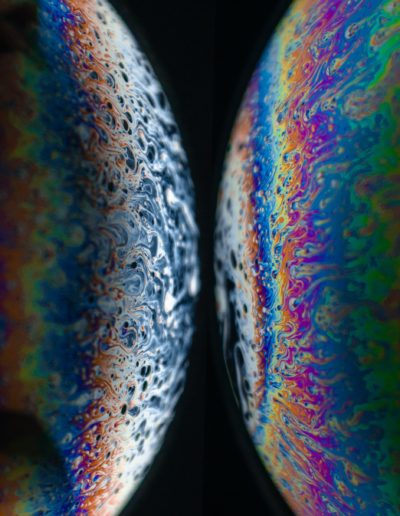 blue green and pink abstract painting